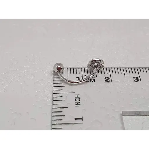 Золота сережка-пірсинг Гаразд з фіанітами. 3582594Б - фото 4