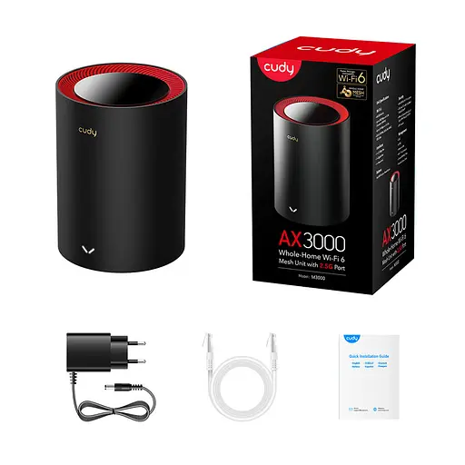 Маршрутизатор WiFi Mesh-система WiFi 6 2.5G Cudy M3000 Black (1-Pack) двухдиапазонный AX3000 (73-00519) - фото 4