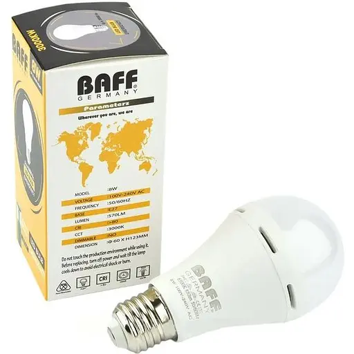 Светодиодная перезаряжаемая аварийная лампа BAFF LED 8W - фото 3