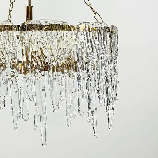 Дизайнерська люстра із прозорими скляними пластинами Ø 80 см | Line F | Арт. D1522-800 - фото 2