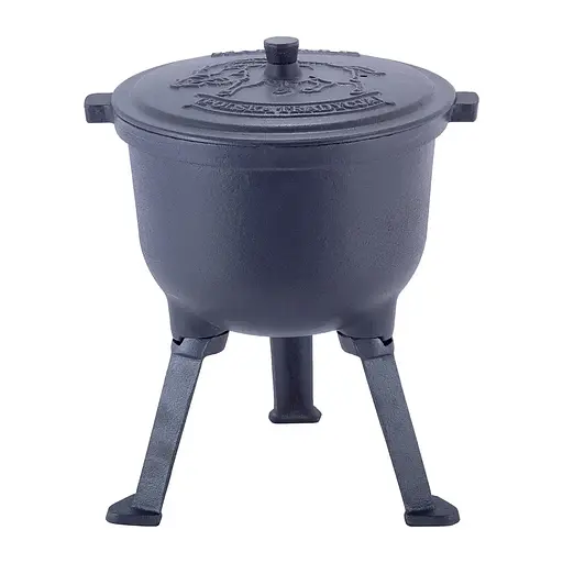 Казан чавунний емальований 4 л з кришкою для приготування їжі на вогні та плиті KM-4800M, Kamille 87469 - фото 2