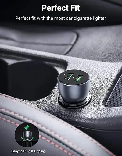 Зарядный адаптер для авто UGREEN CD213 2 порта C+U 52.5W серый - фото 7