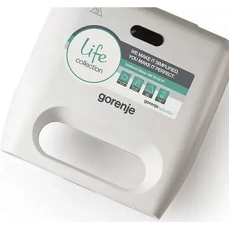 Міні-гриль Gorenje SM701GCW/700 Вт антипригарні пластини білий - фото 4