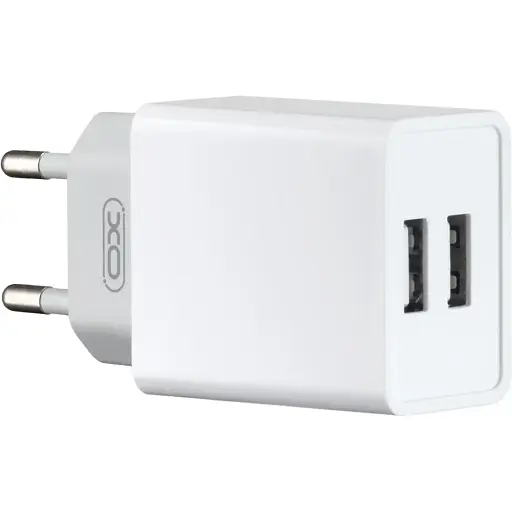 Мережевий зарядний пристрій XO L65EU 2.4A two USB charger Білий - фото 1