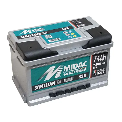Акумулятор 6СТ-74A MIDAC Sigillum 12V, 74Ah (-/+) низький євро, EN720А - фото 1