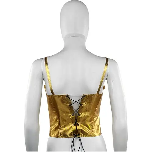 Майка-топ парчовая на шнуровке XS-S - фото 2