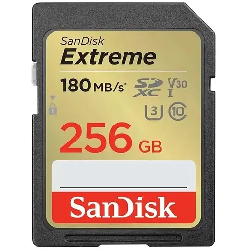 SanDisk Карта памяти SD 256GB C10 UHS-I U3 R180/W130MB/s Extreme V30