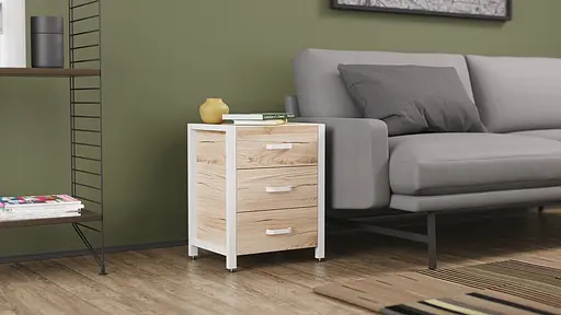 Тумба універсальна Ferrum-decor Вів'єн 3 50x41x40 білий ДСП Дуб Сан-Марино 16мм (FRD-104192)