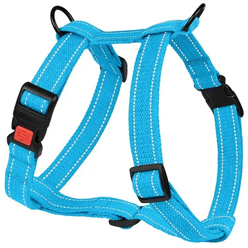 Шлей для собак Barksi Cotton Н-образная М 28-48х40-66х2 см голубая - фото 1