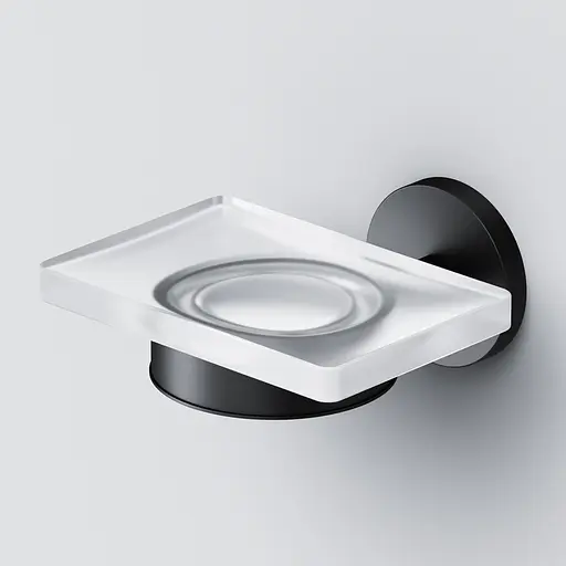 Мильниця Am.Pm X-Joy скляна настінна black A85A34222, Чорний матовий - фото 4