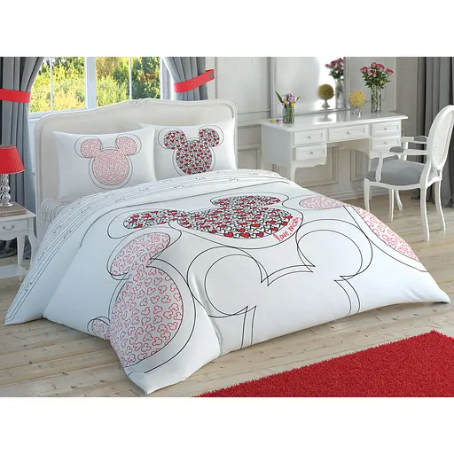 Комплект постільної білизни TAC Disney Love Mickey Glow+світиться у темряві Євро Різнобарвний 000230165