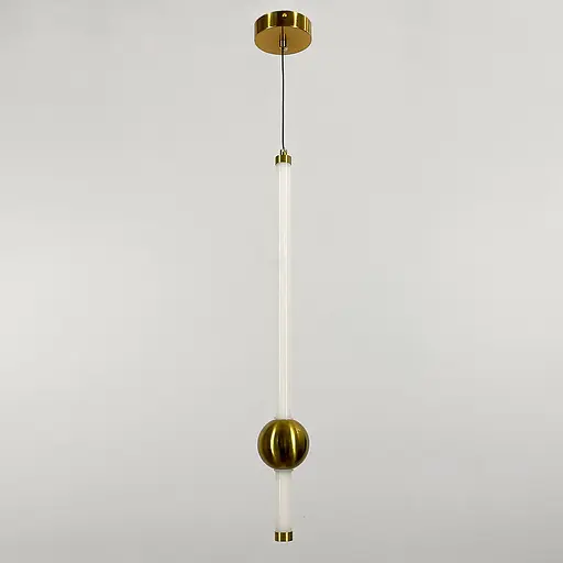 Led светильник в вертикальной форме 60 см с латунным шариком | Line F | Арт. YG517A/600 VL AB - фото 1