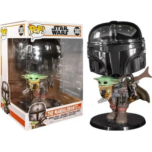 Фигурка Funko Pop Мандалорец с малышом Йодой Mandalorian with the child 25 см MMWC 25 - фото 1