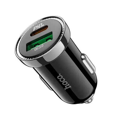 Адаптер автомобільний HOCO Leading car charger Z44 2 usb 20W чорний - фото 1