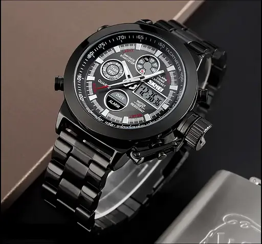 Чоловічий спортивний наручний годинник Skmei 1515 (Чорний) - фото 5