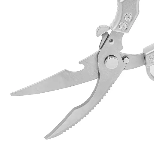 Кухонні ножиці секатор для птиці та риби з фіксатором та кільцем для пальця, Kitchen Master Сріблястий 87437 - фото 7