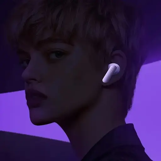 Наушники Realme гарнитура беспроводная TWS в кейсе Buds Air 7 RMA2408 morado Lavender Purple - фото 6