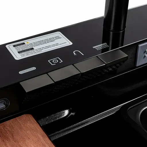 Кухонна мийка CM 75x46C PVD чорна Platinum Handmade Водоспад (декор), Decor - фото 5