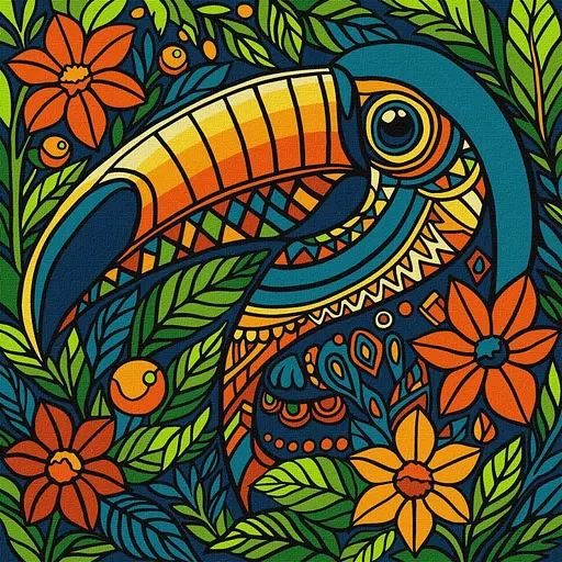 Картина по номерам "Витраж. Тукан" ©art_selena_ua Идейка KHO5163, 30х30 см - фото 1