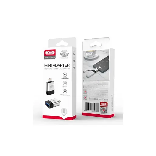 Адаптер XO NB186 Lightning to USB OTG adapter Серебристый - фото 3