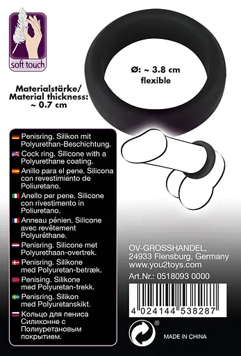 Эрекционное кольцо Black Velvets Cock Ring 3.8 см черный - фото 11