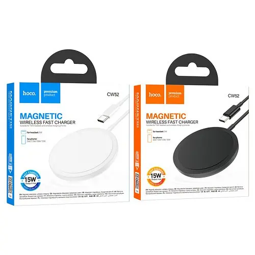 Бездротовий ЗП HOCO CW52 Enjoy magnetic wireless fast charging чорний - фото 4