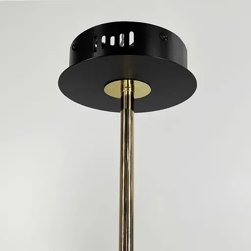 Чорна люстра із золотою фурнітурою на 6 білих плафонів Ø70 см | Арт. MJ 214/6 BK+AB+WT | Line F - фото 5