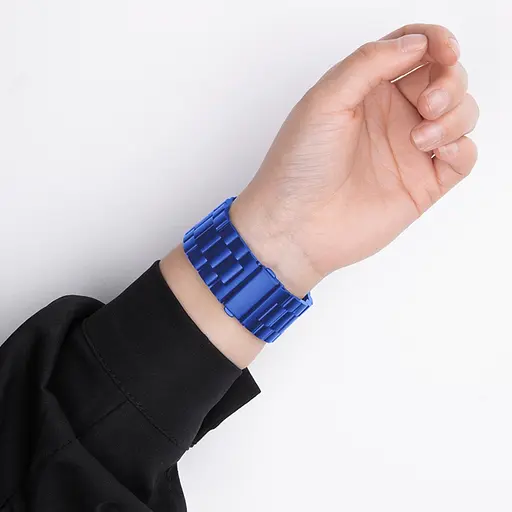 Ремінець металевий Hoco iWatch WA10 three-bead 42/ 44/ 45/ 49 mm синій - фото 4