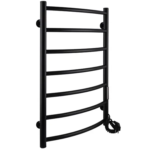 Електрична рушникосушка Unio LD ЕU 700-500-7 BLK Драбинка Дуга чорна, Чорний матовий, Праве, Електронний - фото 2