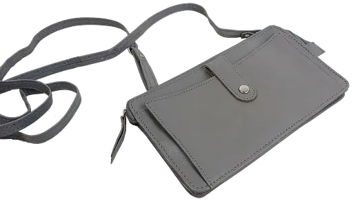 Небольшая женская кожаная сумка UP2 Fashion серая sum0028724 - фото 3