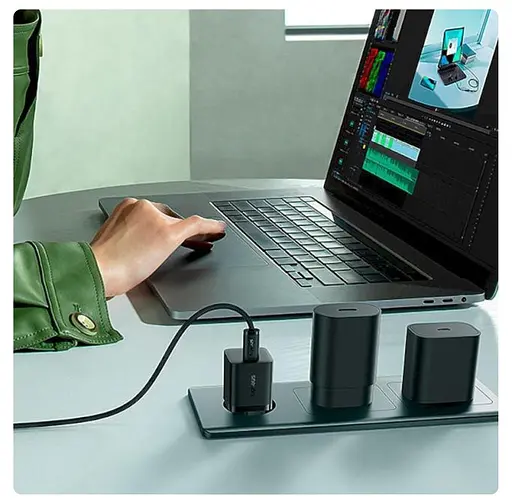 СЗУ Baseus GaN5 Fast Charger Mini 25W Black Type-C to Type-C cable (P10110909113-01) - фото 3