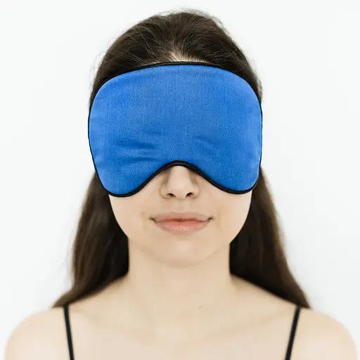Маска для сна из мерсеризованного хлопка «Чумацький Шлях» с нескользящей резинкой и охлаждающим гелевым вкладышем в Подарочной упаковке Синий (1145-02) - фото 9
