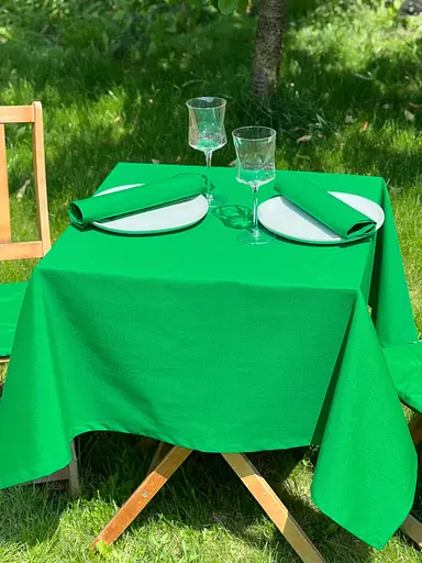 Водовідштовхувальна скатертина Зелений однотон 260х180 см