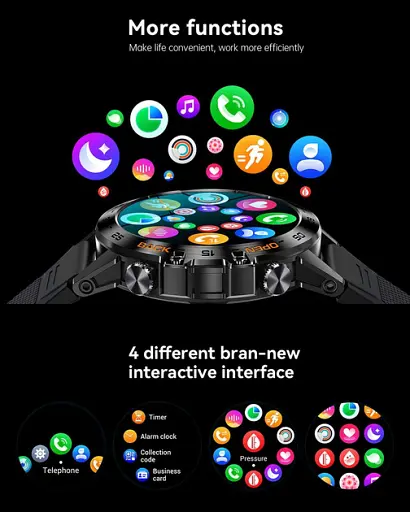 Смарт-годинник LEMFO K52 силіконовий ремінець Black Black (16360) - фото 11