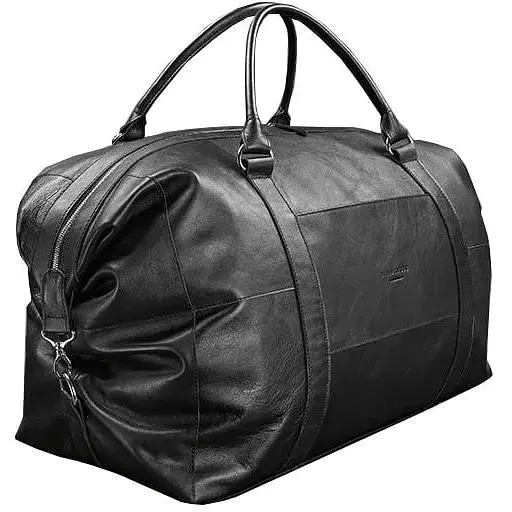 Кожаная дорожная сумка черная - фото 1