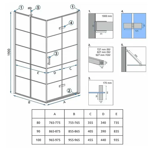 Бічна стінка (модуль) Rea Molier 90 black REA-K8531 - фото 3