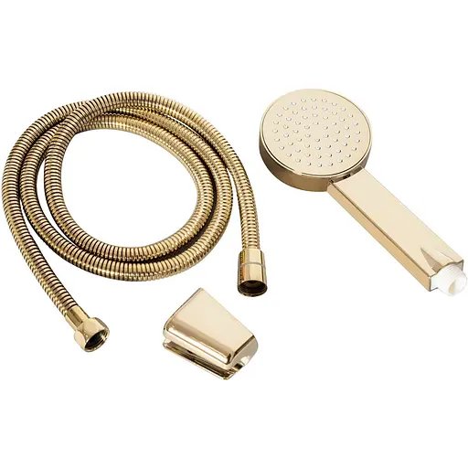 Душова лійка Rea + шланг + утримувач золото REA-P6637, Золотий - фото 1