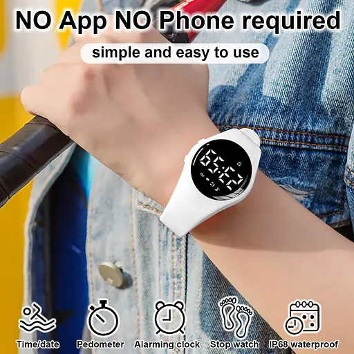 HUYVMAY Фитнес Шагомер Часы без приложения, 20-дневный срок службы батареи, перезаряжаемые часы, IP68 - фото 2