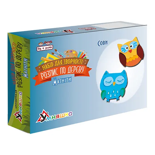 Набір дитячої творчості Розпис по дереву "Магніти-сови" Умняшка РД-005 - фото 1
