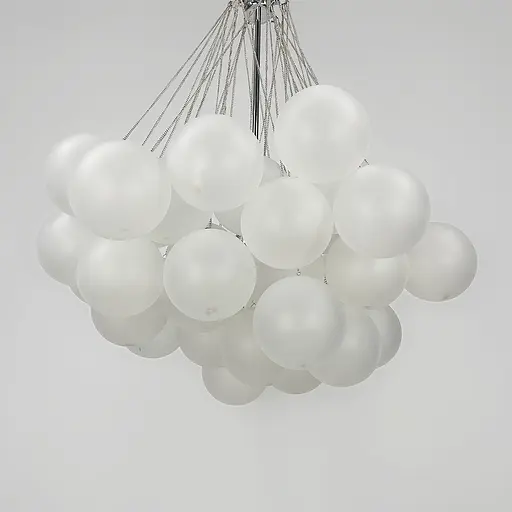 Люстра-пучок Pumpo Bubbles в хромированном корпусе ⌀ 70 см 37 шариков | Ст. J062-800 CH+WT | Line F - фото 4