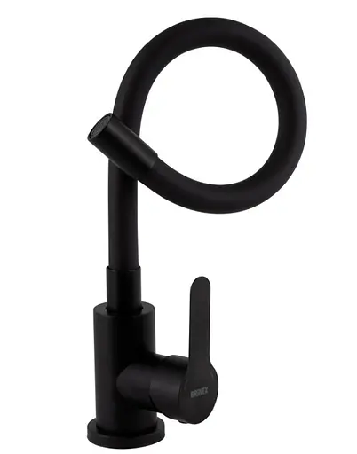 Змішувач для кухні Brinex Pure 015F3 з гнучким виливом Black Matt BRIPUR015F3BLM - фото 2