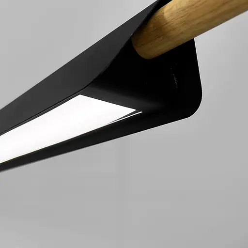 Линейный светильник LED в черном корпусе 118 см с деревянным декором | Line F | Ст. H40L-1200 BK - фото 2