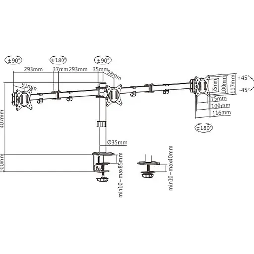Настільне кріплення для монітора Gembird MA-D3-01 [107972] - фото 3
