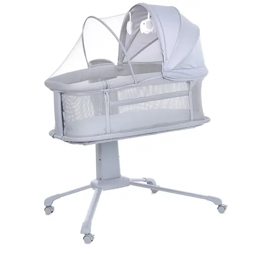 Детская кроватка-люлька 3 в 1 Mastela 3378 приставная, музыка, таймер, москитная сетка, белый