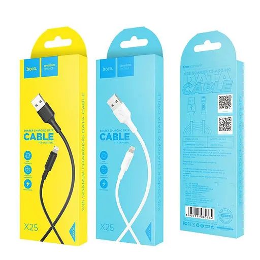 Кабель Hoco X25 USB to Lightning for iPhone 1 м чорний - фото 3