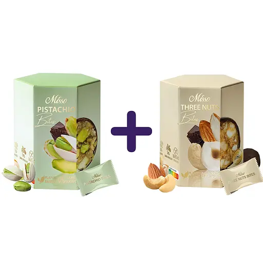 Набір цукерок Misso Три горіхи + Фісташкові у шоколаді 360 г (2 шт. х 180 г)