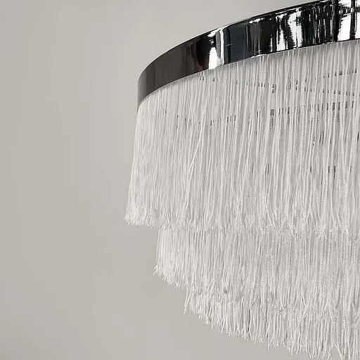 Підвісна 3-х ярусна люстра в хромованому корпусі Ø 80 см | Line F | Арт. MJ294-800 Silver+WT - фото 2