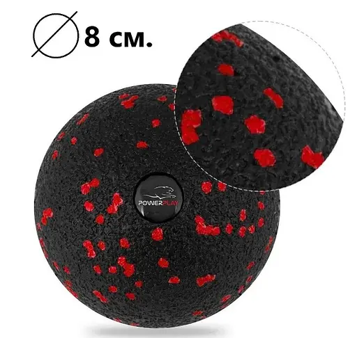 Набір м'ячів для масажу та йоги PowerPlay PP_4090 EPP (Комплект з 2 штук) Red (PP_4090_Red) - фото 3