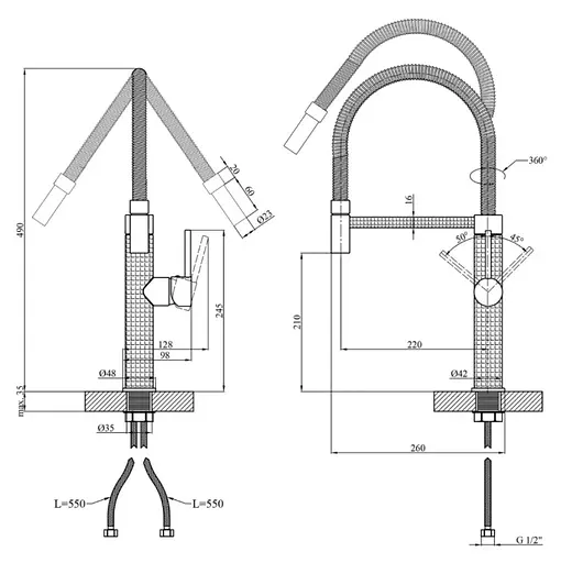 Змішувач для кухні Kroner KRP Ersel - SCH03999 (CV033802) - фото 9