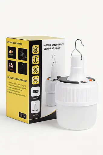 Ліхтарик-лампочка LED з акумулятором на сонячній панелі 1200mAh